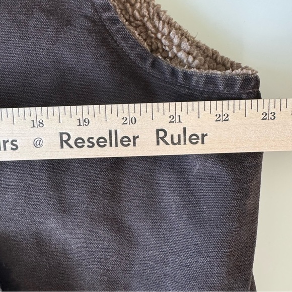 Carhartt Canvas Sherpa Lined Work Vest Jacket Mens Large V33 DKB Dark Brown - Picture 14 of 15